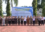 Polres Nias Laksanakan Apel Gelar Pasukan Operasi Keselamatan Toba 2025